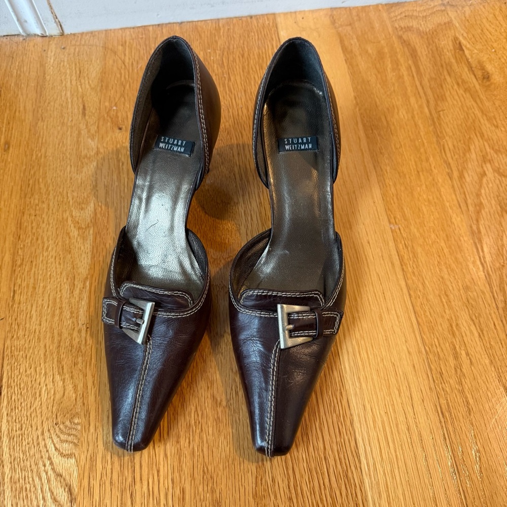 Stuart Weitzman Women's Brown Leather Heels